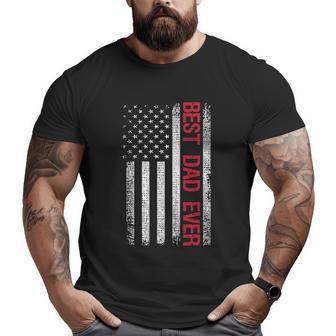 Best Dad Ever American Flag Big and Tall Men T-shirt | Mazezy