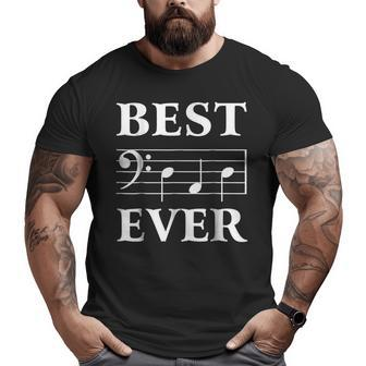Best Dad Ever Bass Clef Musician Father's Day Tshirt Big and Tall Men T-shirt | Mazezy