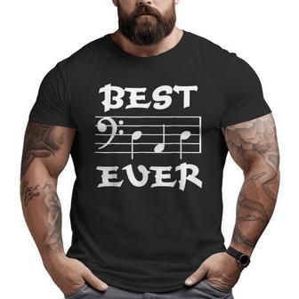 Best Dad Ever Bass Clef Musician Father's Day Big and Tall Men T-shirt | Mazezy