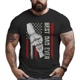 Best Dad Ever Father's Day Flag America 4Th Of July Vintage Big and Tall Men T-shirt | Mazezy