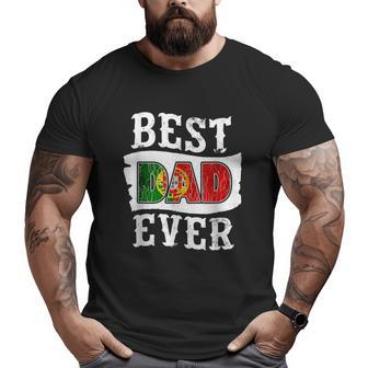 Best Dad Ever Father's Day Portuguese Flag Portugal Big and Tall Men T-shirt | Mazezy