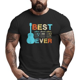 Best Dad Ever Guitar Chords Vintage Big and Tall Men T-shirt | Mazezy