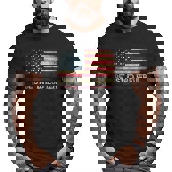 Best Dad Ever Husband Fathers Day American Flag For Dad Big and Tall Men T-shirt | Mazezy