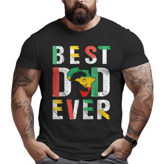 Best Dad Ever Junenth Flag Men Africa Map Freedom Day Big and Tall Men T-shirt | Mazezy