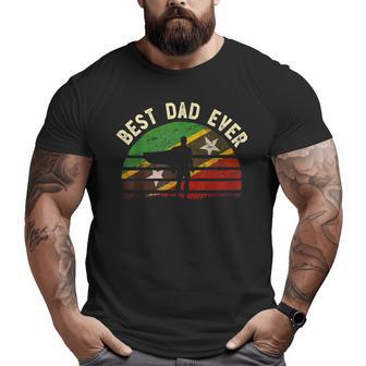 Best Dad Ever Saint Kitts & Nevis Hero Vintage Flag Big and Tall Men T-shirt | Mazezy