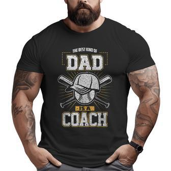 Best Dad Sports Coach Baseball Softball Ball Father Big and Tall Men T-shirt | Mazezy