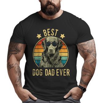 Best Dog Dad Ever Flatcoated Retriever Father's Day Big and Tall Men T-shirt | Mazezy