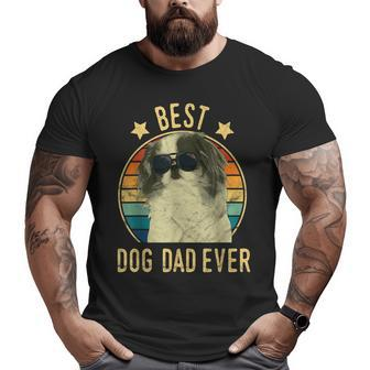 Best Dog Dad Ever Japanese Chin Father's Day Big and Tall Men T-shirt | Mazezy