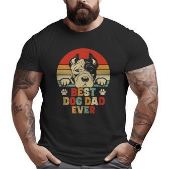 Best Dog Dad Ever Pit Bull Daddy American Pitbull Dog Lover Big and Tall Men T-shirt | Mazezy
