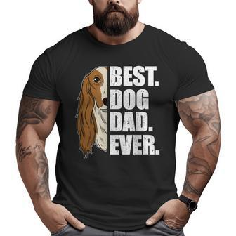 Best Dog Dad Ever Saluki Dad Father's Day Big and Tall Men T-shirt | Mazezy