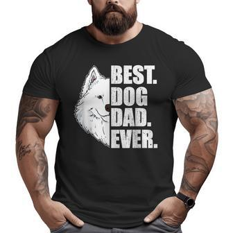 Best Dog Dad Ever Samoyed Dad Father's Day Big and Tall Men T-shirt | Mazezy