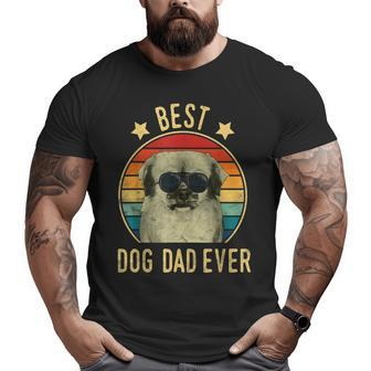 Best Dog Dad Ever Tibetan Spaniel Father's Day Big and Tall Men T-shirt | Mazezy