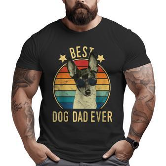 Best Dog Dad Ever Toy Fox Terrier Father's Day Big and Tall Men T-shirt | Mazezy