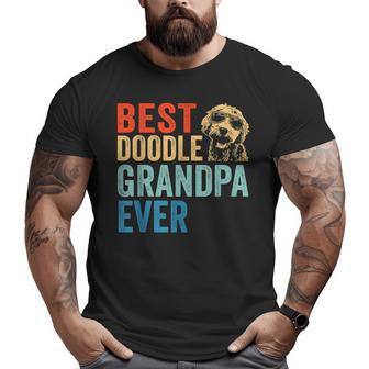 Best Doodle Grandpa Ever Vintage Goldendoodle Big and Tall Men T-shirt | Mazezy