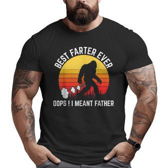 Best Farter Ever Bigfoot Dad Sasquatch Father's Day Big and Tall Men T-shirt | Mazezy