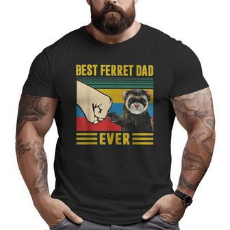 Best Ferret Dad Ever Retro Vintage Sunset Big and Tall Men T-shirt | Mazezy