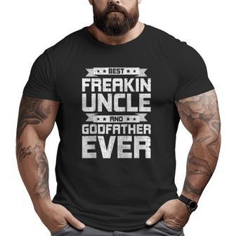 Best Freakin' Uncle And Godfather Ever Uncle Raglan Baseball Tee Big and Tall Men T-shirt | Mazezy