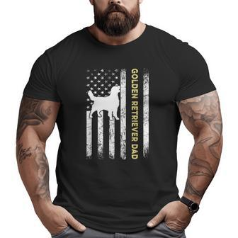 Best Golden Retriever Dad Ever Dog Lover American Flag Big and Tall Men T-shirt | Mazezy