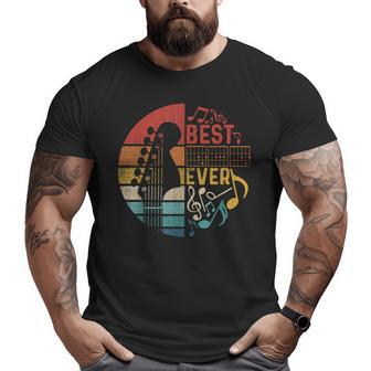Best Guitar Dad Ever Retro Vintage Guitar Dad Fathers Day Big and Tall Men T-shirt | Mazezy