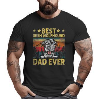 Best Irish Wolfhound Dad Ever Vintage Dog Father's Day Big and Tall Men T-shirt | Mazezy