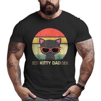 Best Kitty Dad Ever Cat Lover Fathers Day Halloween Big and Tall Men T-shirt | Mazezy