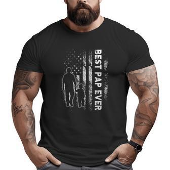 Best Pap Ever Usa Flag Father's Day Grandpa Big and Tall Men T-shirt | Mazezy