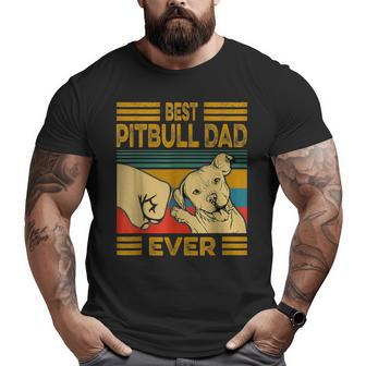 Best Pitbull Dad Ever Retro Vintage Big and Tall Men T-shirt | Mazezy