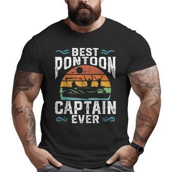 Best Pontoon Captain Ever Lake Pontooning Boating Dad Big and Tall Men T-shirt | Mazezy