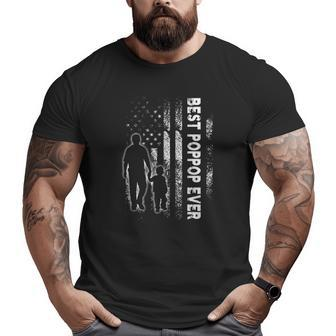 Best Poppop Ever Usa Flag Father's Day Grandpa Big and Tall Men T-shirt | Mazezy