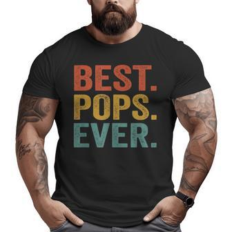 Best Pops Ever Vintage Dad World's Greatest Father's Day Big and Tall Men T-shirt | Mazezy