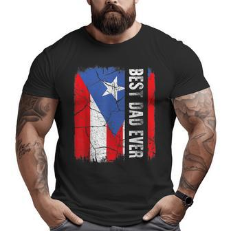 Best Puerto Dad Ever Puerto Rican Flag Vintage Retro Big and Tall Men T-shirt | Mazezy AU