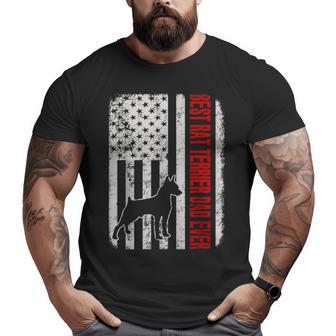 Best Rat Terrier Dad Ever American Flag Big and Tall Men T-shirt | Mazezy