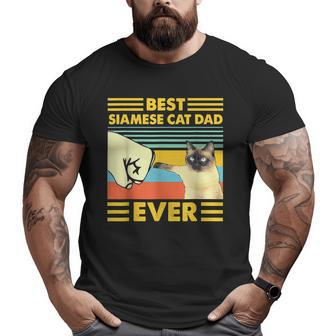 Best Siamese Cat Dad Ever Retro Vintage Sunset Big and Tall Men T-shirt | Mazezy