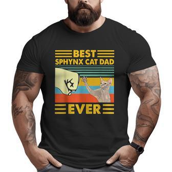 Best Sphynx Cat Dad Ever Retro Vintage Sunset Big and Tall Men T-shirt | Mazezy