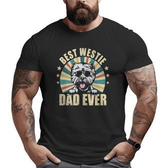 Best Westie Dad Ever Vintage Dog Lover Big and Tall Men T-shirt | Mazezy UK