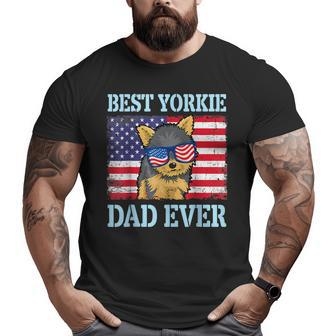 Best Yorkie Dog Dad Ever Happy Father Day Dog Daddy American Big and Tall Men T-shirt | Mazezy
