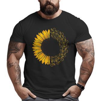 Bicycle Sunflower Bike Lover Biking Cycle Big and Tall Men T-shirt | Mazezy