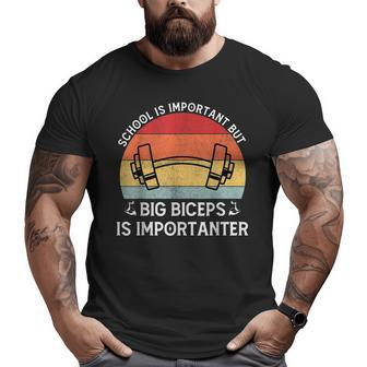 Big Biceps Importanter Muscles Retro Gym Workout Biceps Men Big and Tall Men T-shirt | Mazezy