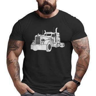 Big Rig 18-Wheeler Truck Driver Big and Tall Men T-shirt | Mazezy