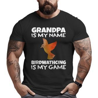 Bird Watching Grandpa Birding Birdwatcher Cute T Big and Tall Men T-shirt | Mazezy