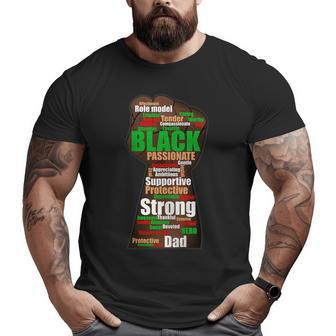 Black Dad Wordcloud Art Father's Day Tshirt African American Big and Tall Men T-shirt | Mazezy