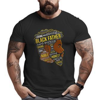 Black Father Father's Day Natural Hair Word Cloud Big and Tall Men T-shirt | Mazezy