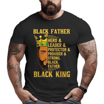 Black Father Junenth Black King Father's Day Dad Papa Big and Tall Men T-shirt | Mazezy