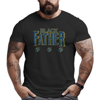 Black Father Panther Father's Day African American Dad Big and Tall Men T-shirt | Mazezy
