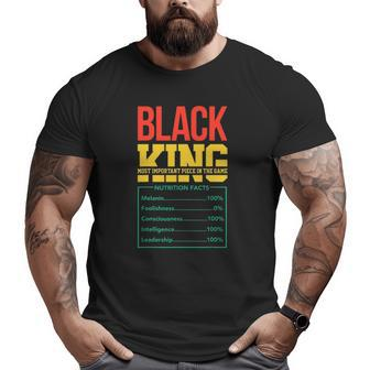 Black King Nutritional Facts Fathers Dad Grandpa Men Big and Tall Men T-shirt | Mazezy