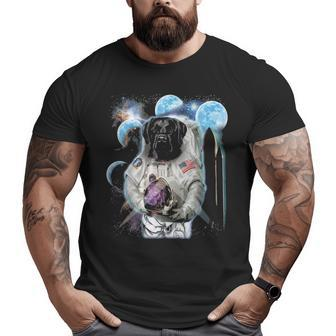 Black Labrador Dog Astronaut Space Shuttle Moon Big and Tall Men T-shirt | Mazezy