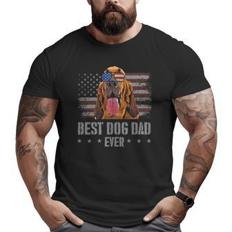 Bloodhound Best Dog Dad Ever Retro Usa American Flag Big and Tall Men T-shirt | Mazezy UK