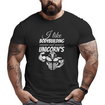 Bodybuilding Unicorn Fitness Sport Lift Weighlifter Gym Big and Tall Men T-shirt | Mazezy