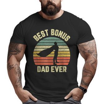 Bonus Dad Cool Retro Hero Best Bonus Dad Ever Big and Tall Men T-shirt | Mazezy