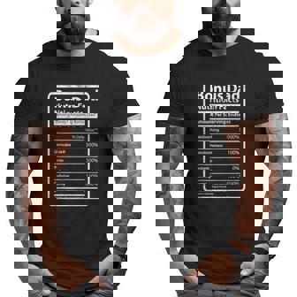 Bonus Dad Nutrition Facts Father's Day Step Dad Big and Tall Men T-shirt | Mazezy